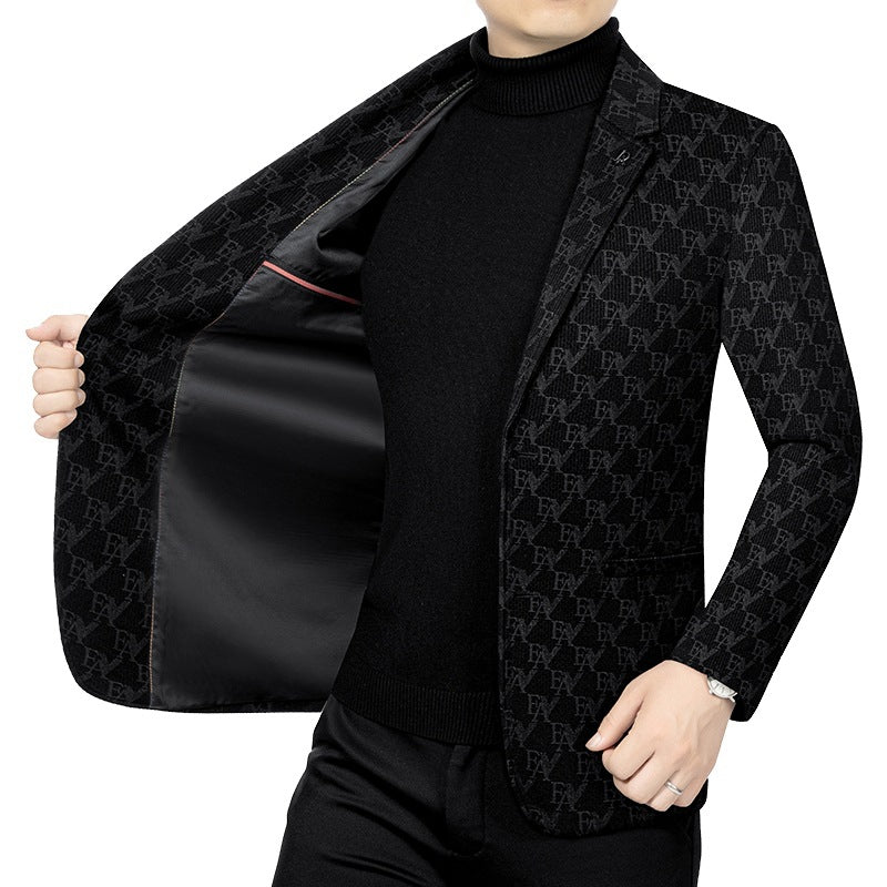 Herren Modernes Einreihiges City-Blazer mit aufgesetzten Taschen und leichter Halbfütterung EB