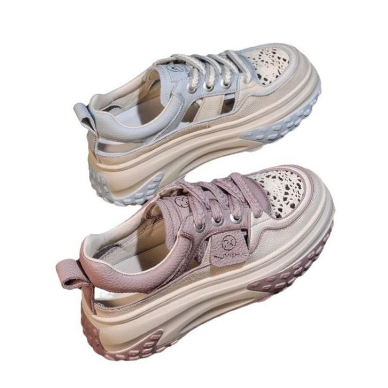 Damen Modische Sneaker mit luftigen Lochungen und dämpfender Laufsohle EB