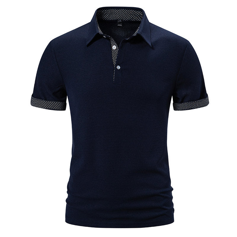 Herren Poloshirt mit modischem Kragen und kontrastierenden Ärmeln EB
