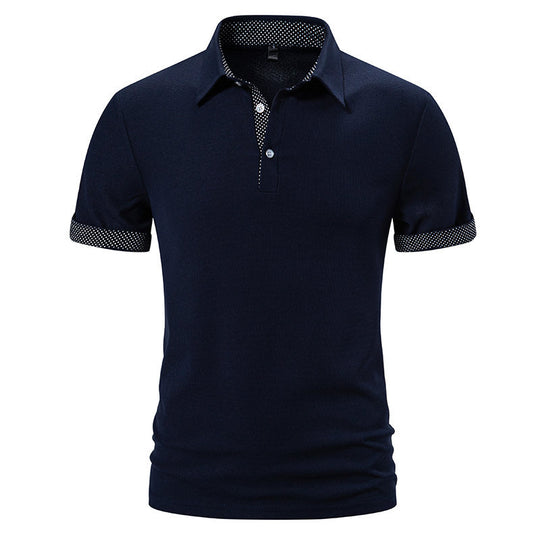 Herren Poloshirt mit modischem Kragen und kontrastierenden Ärmeln EB
