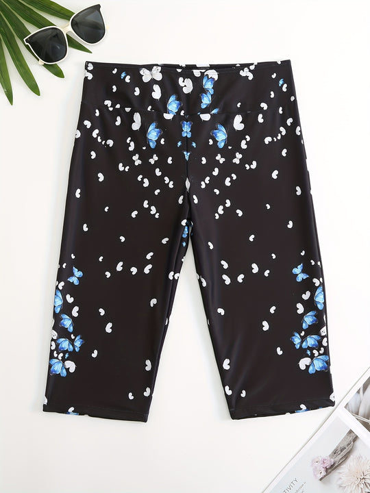 Damen Sportliche Badeshorts mit Blumendesign EB