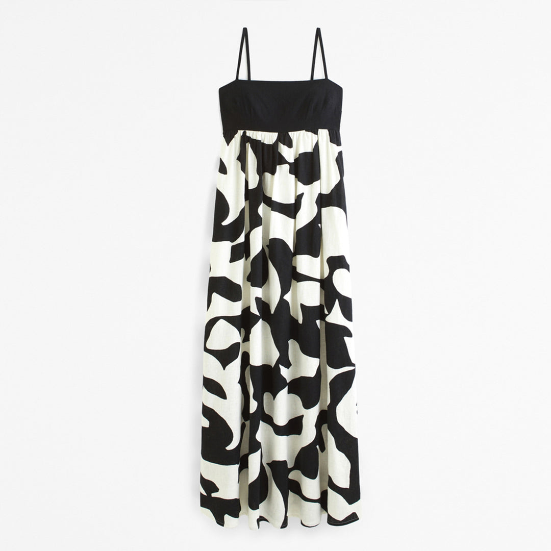 Damen Maxikleid mit schmalen Trägern und fließendem Schnitt EB