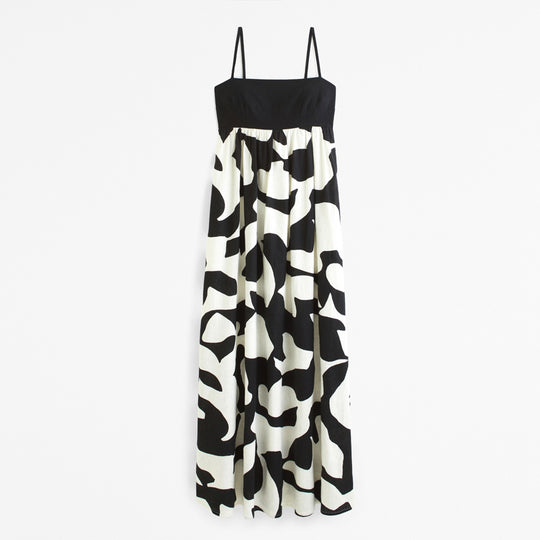Damen Maxikleid mit schmalen Trägern und fließendem Schnitt EB