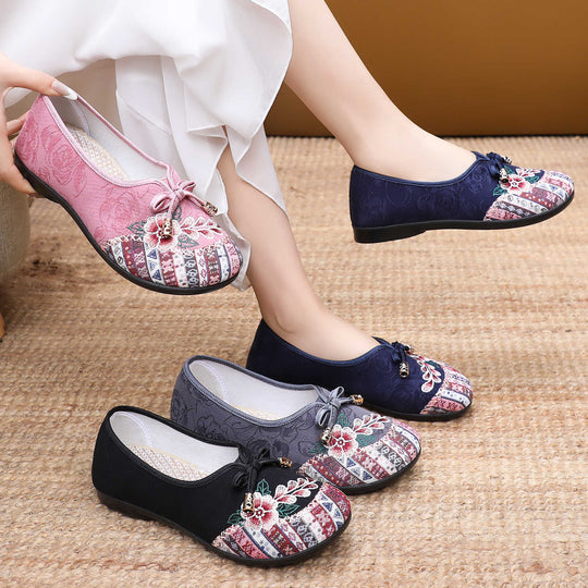 Damen Handbestickte Ballerinas EB