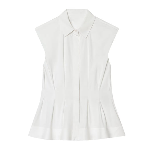Damen ärmellose Bluse mit modernem Schnitt EB