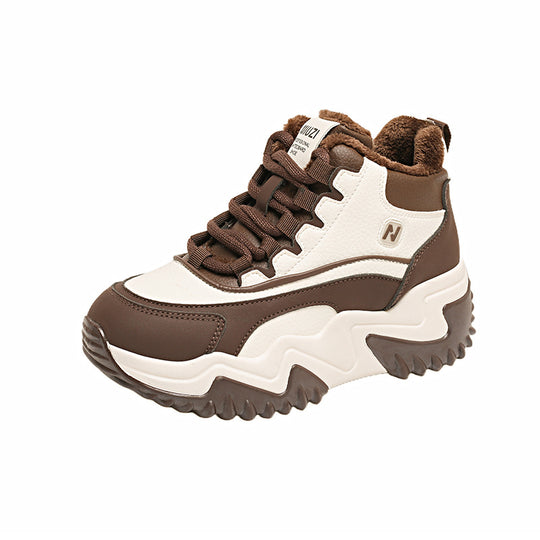 Damen sportliche High-Top Sneakers mit dickem Profil und dämpfendem Innenfutter EB