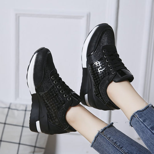 Damen Sneaker mit Leopard-Print und atmungsaktiver Mesh-Oberfläche EB