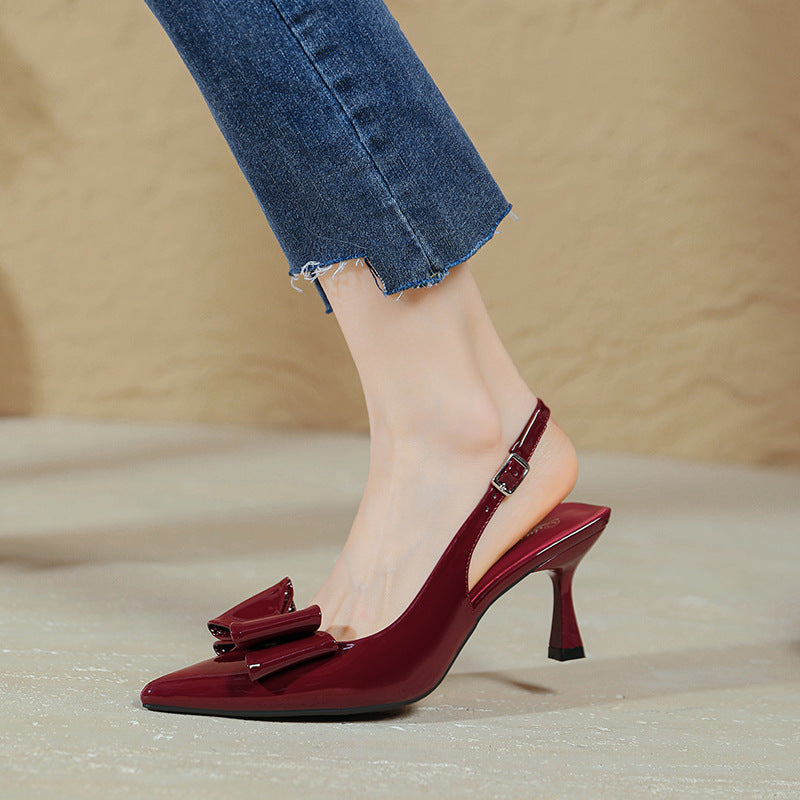 Damen Slingback-Pumps mit glamourösem Schleifendesign EB