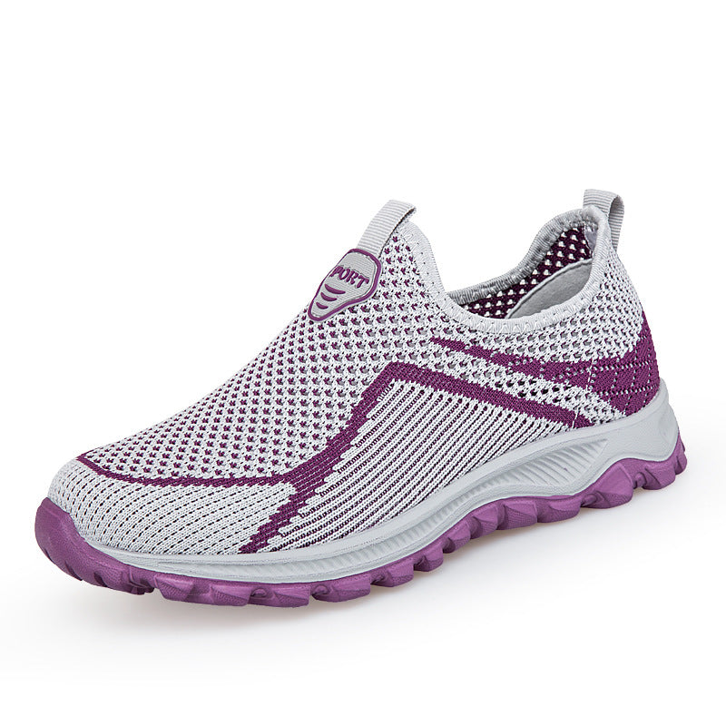 Damen Bequeme Slip-On Lauf-Sneaker mit atmungsaktivem Obermaterial EB