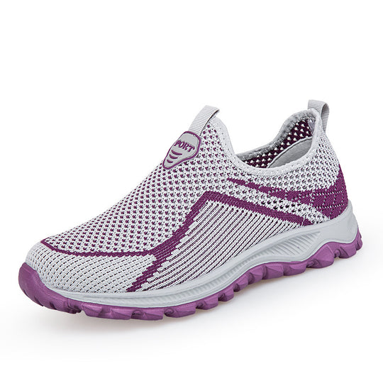 Damen Bequeme Slip-On Lauf-Sneaker mit atmungsaktivem Obermaterial EB