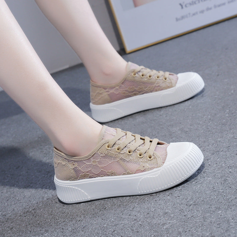 Damen Sneaker mit eleganter Spitzenoberfläche und rutschfester Sohle EB