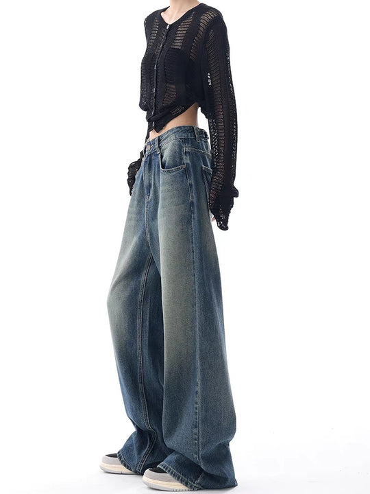 Damen Modische und luftige Strickjacke mit Knopfleiste EB