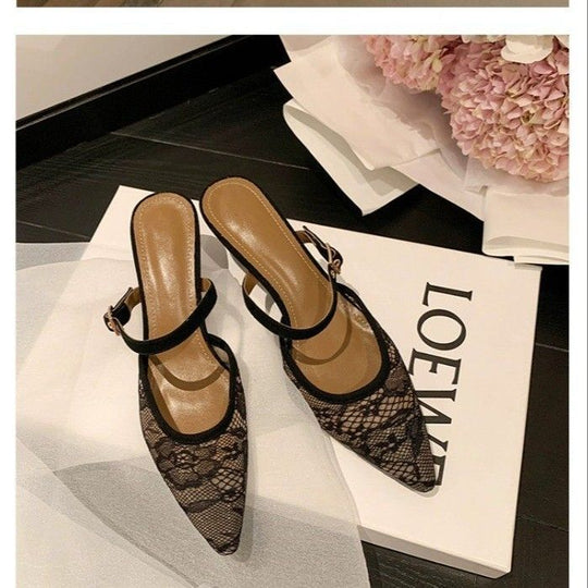 Damen verführerische Sling-Pumps mit feiner Schnalle EB