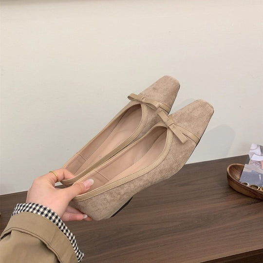 Damen elegante Mokassins mit dekorativem Schleifenakzent EB
