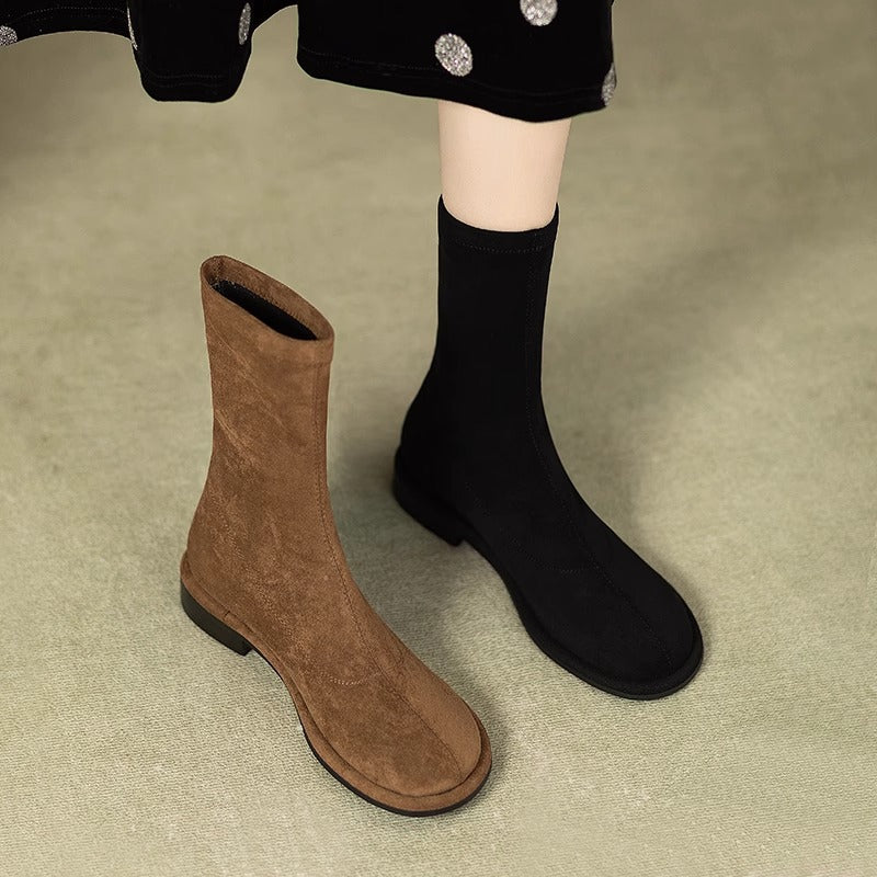 Damen Elegante Stiefeletten mit stretchbarem Obermaterial und rutschfester Sohle EB
