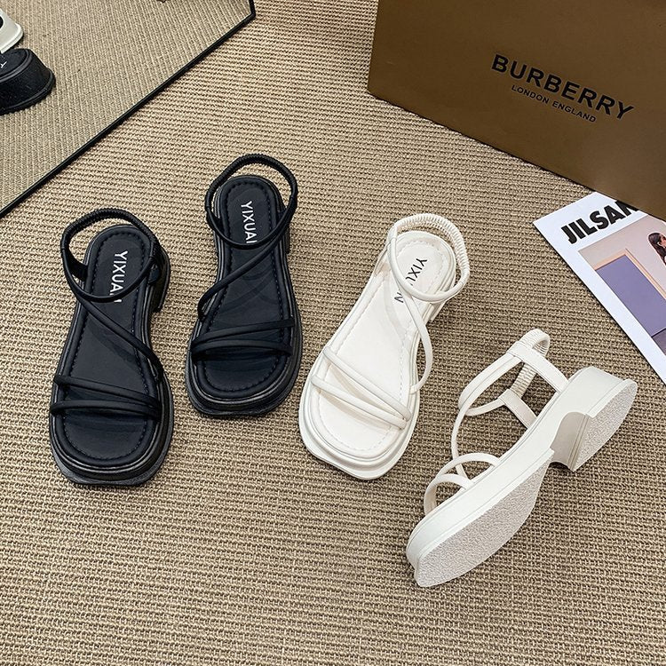 Damen Komfortable und elegante Sandalen mit flexiblem Riemendesign EB
