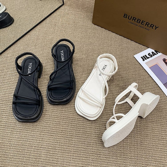 Damen Komfortable und elegante Sandalen mit flexiblem Riemendesign EB