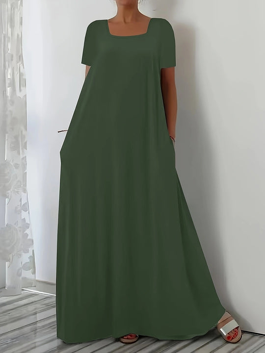 Damen Maxikleid mit weitem Schnitt und praktischen Taschen EB