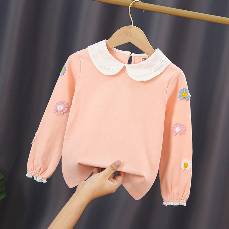 Mädchen Sweatshirt mit floralem Stickdesign EB