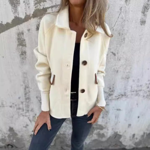 Damen gemütliche Cardigan-Jacke mit Knöpfen EB