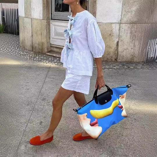 Damen Freizeit-Set mit dekorativen Schleifen und angesagtem Rüschen-Design EB