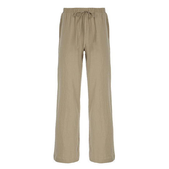 Damen weite Sommerhose mit verstellbarem Bund und praktischen Seitentaschen EB