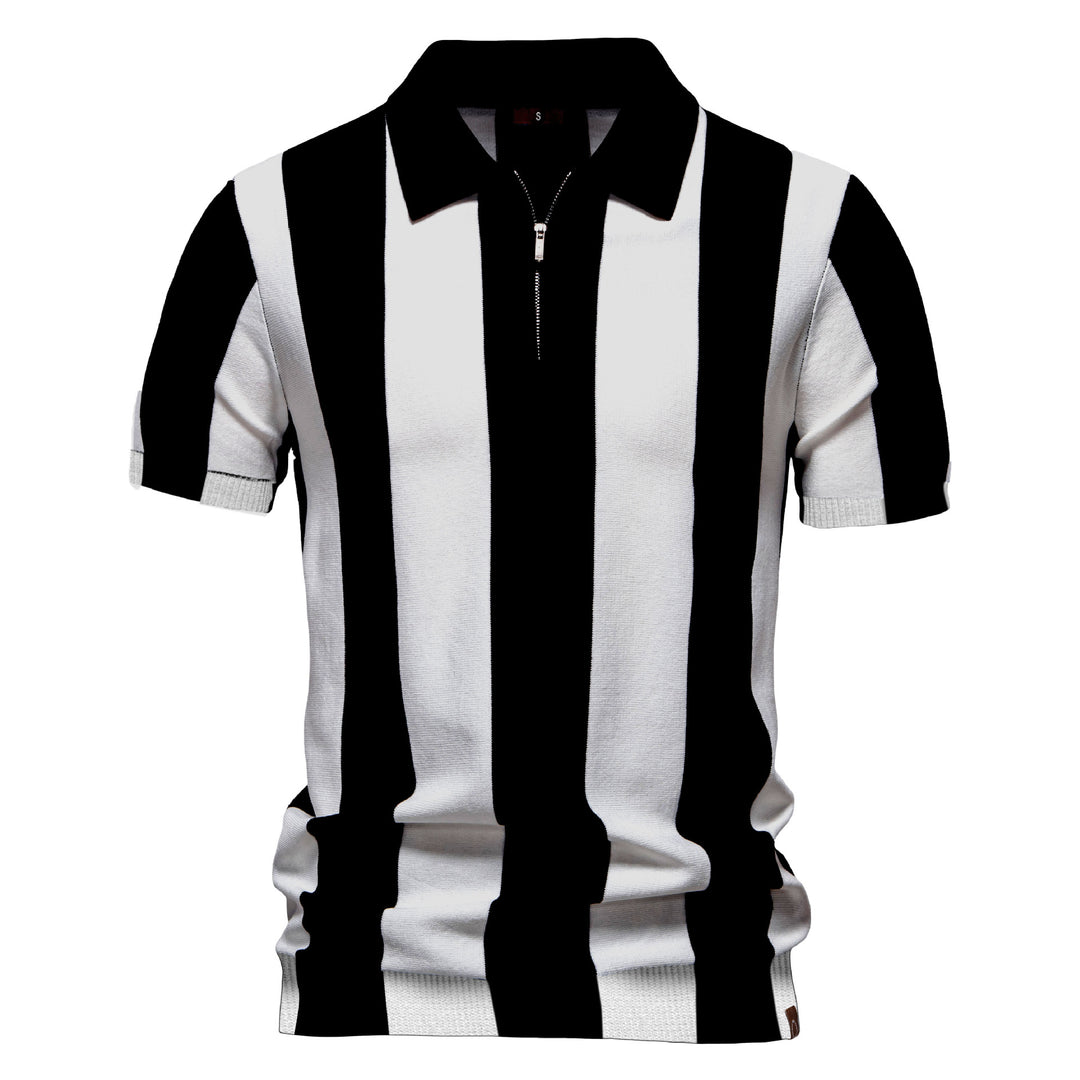 Herren Poloshirt mit modernem Streifenmuster EB