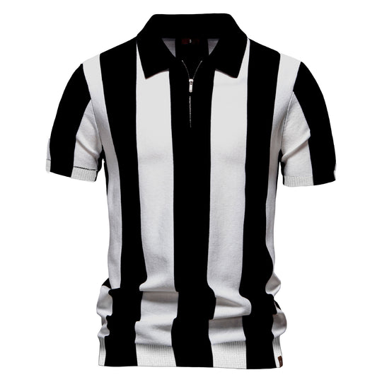 Herren Poloshirt mit modernem Streifenmuster EB