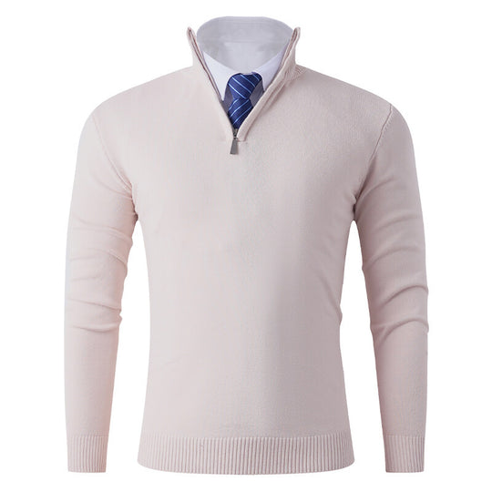 Herren Strickpullover mit modernem Reißverschluss und elastischem Saum EB