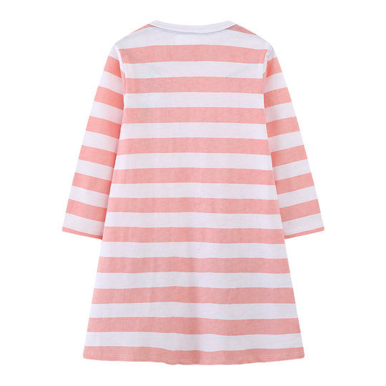 Mädchen Langarmkleid mit buntem Schmetterlingsdesign EB