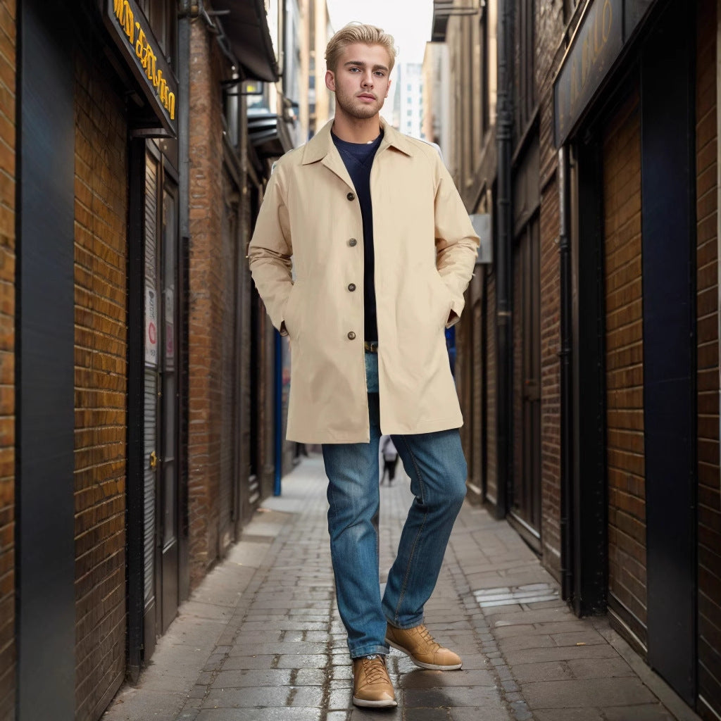 Herren lässige Übergangsjacke mit knopfbarem Kragen EB