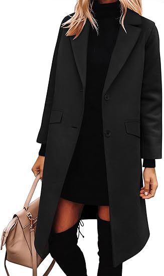 Damen Eleganter Woll-Trenchcoat mit klassischem Revers EB