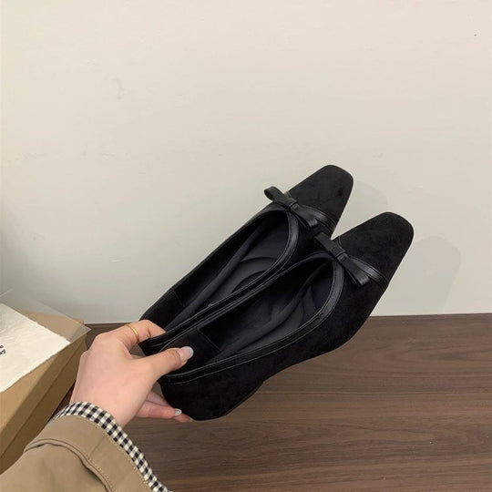 Damen elegante Mokassins mit dekorativem Schleifenakzent EB