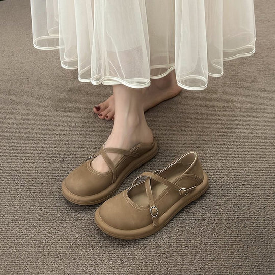 Damen Komfortable Mary Jane Ballerinas mit verstellbaren Riemen EB