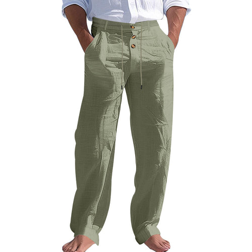Herren lässige Hose mit hohem Bund und bequemen Taschen EB
