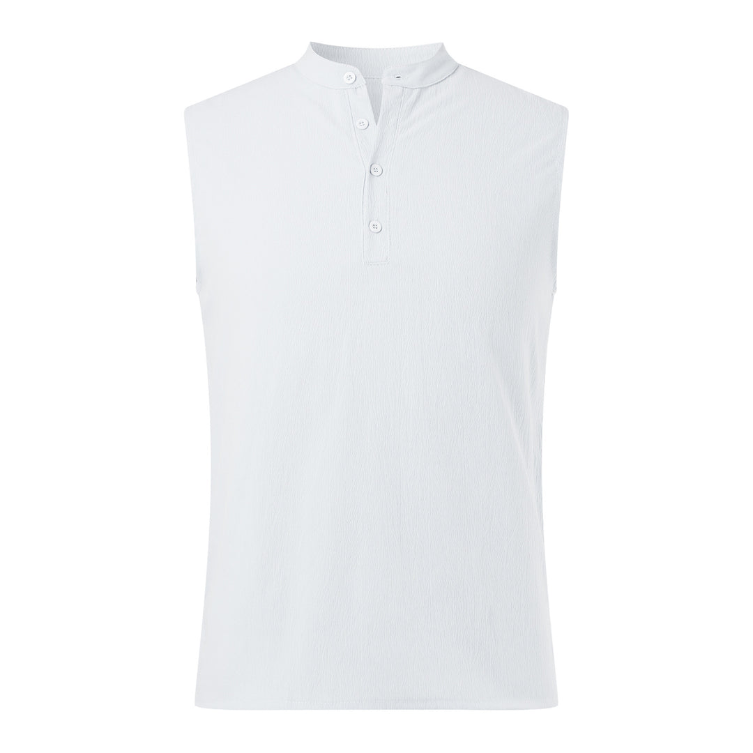 Herren Ärmelloses Henley-Shirt aus atmungsaktivem und leichtem Material EB