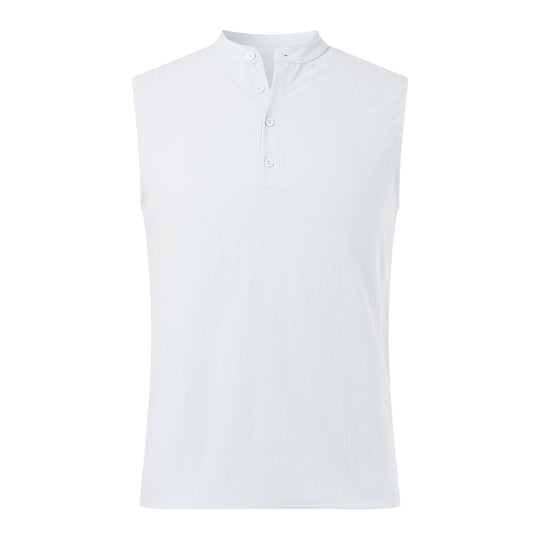 Herren Ärmelloses Henley-Shirt aus atmungsaktivem und leichtem Material EB