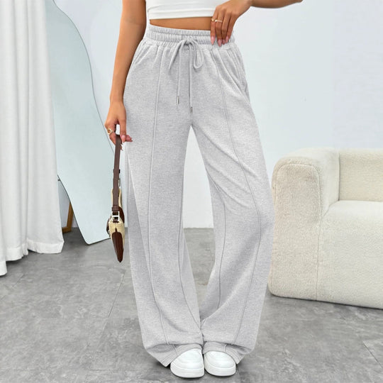 Damen nan komfortable High-Waist Jogginghose mit Kordelzug und tiefen Eingrifftaschen EB