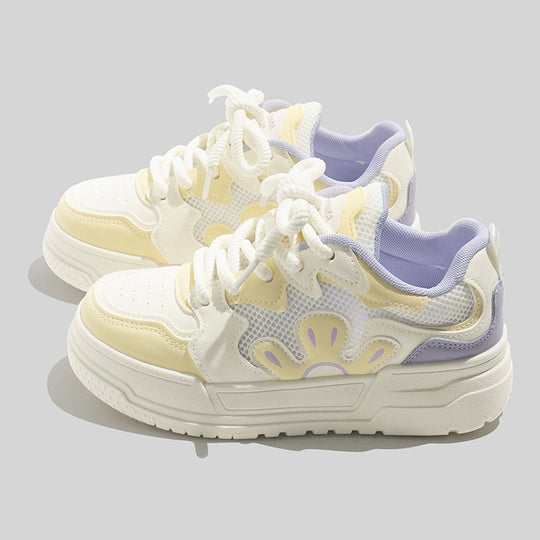 Damen Sportliche Sneakers mit floralem Design und atmungsaktiver Mesh-Oberfläche EB