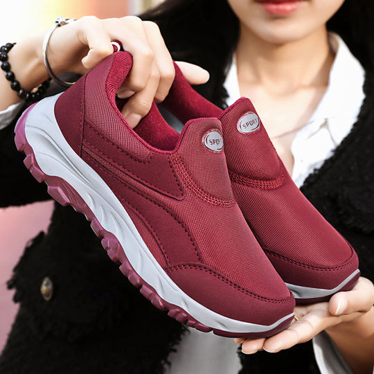 Damen Bequeme Slip-On Sportschuhe mit elastischem Obermaterial EB