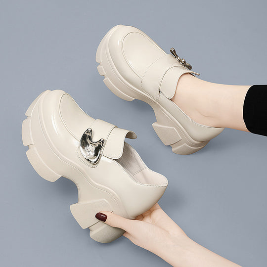 Damen modische Plateau-Schuhe mit einzigartigem Schnallen-Design EB