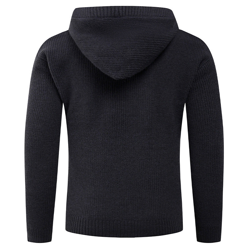 Herren Pullover mit Schalkragen und Holzknöpfen EB
