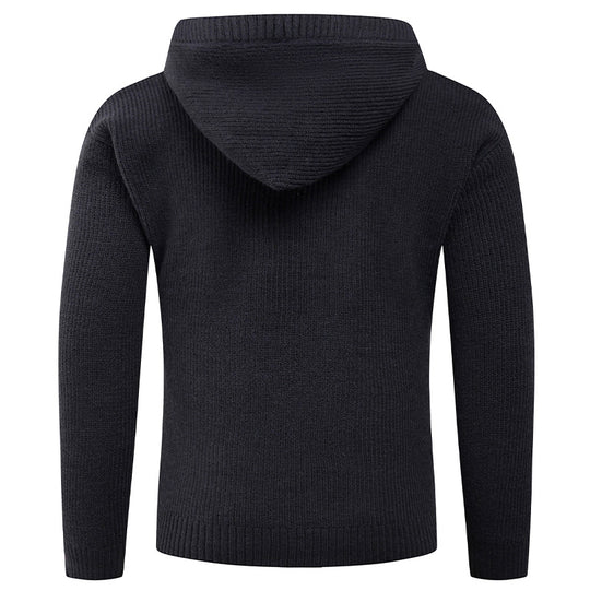 Herren Pullover mit Schalkragen und Holzknöpfen EB