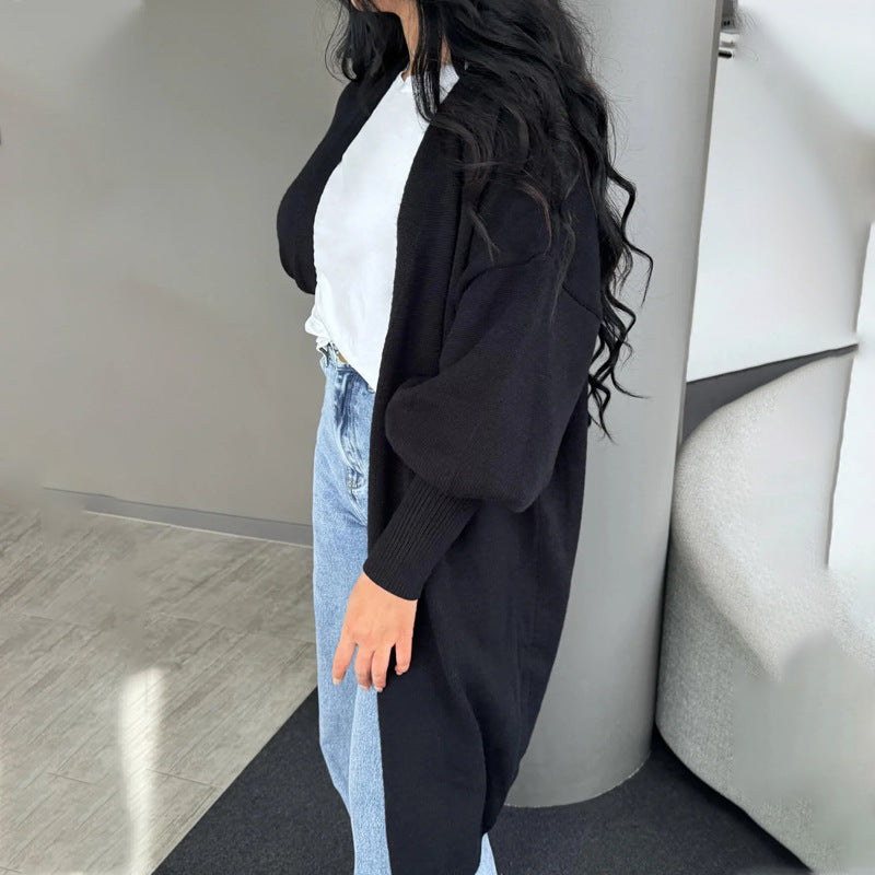 Damen Übergröße Cardigan mit lässigem Schnitt und tiefen Taschen EB