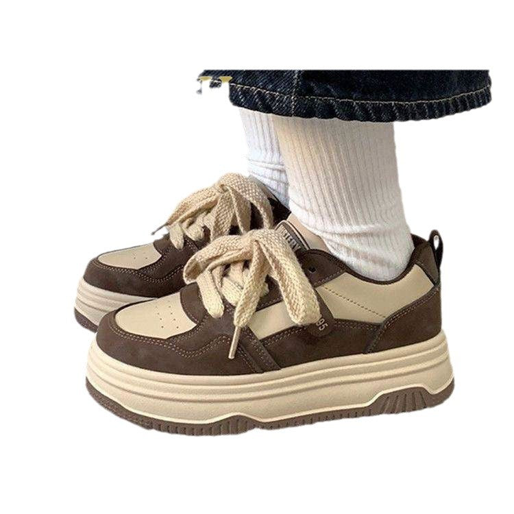 Damen modische Sneakers mit verstärktem Plateau und einzigartiger Schnürung EB