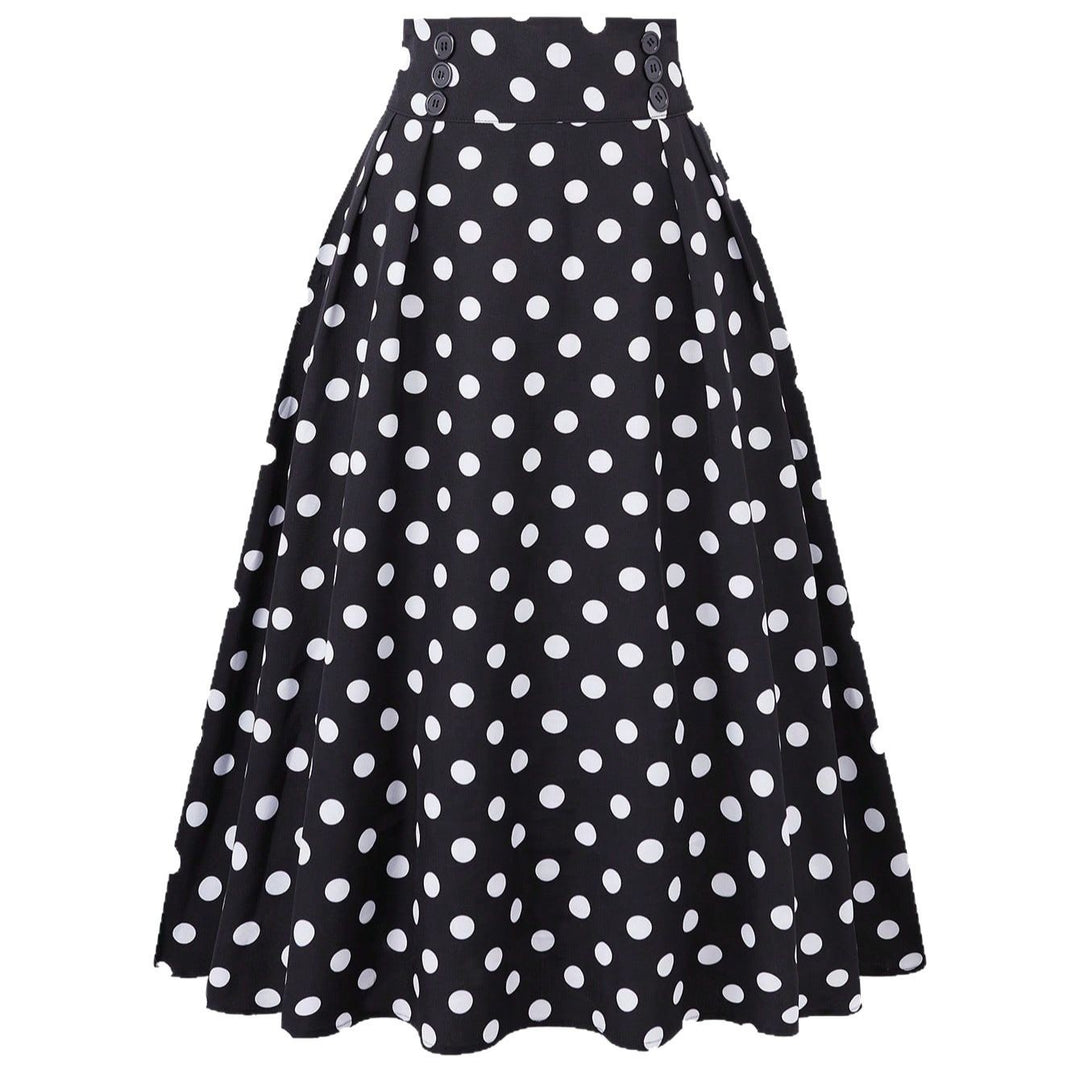Damen Eleganter Midirock mit Polka Dots EB