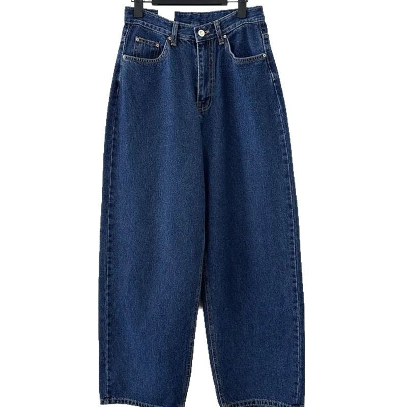 Damen Hochtaillierte Baggy-Jeans EB