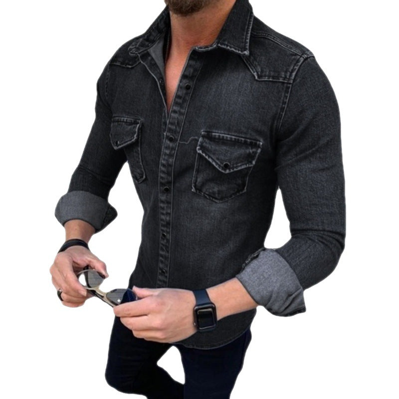Herren Denim Hemd mit modernem Schnitt und praktischen Brusttaschen EB