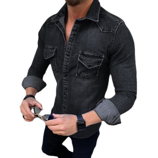 Herren Denim Hemd mit modernem Schnitt und praktischen Brusttaschen EB