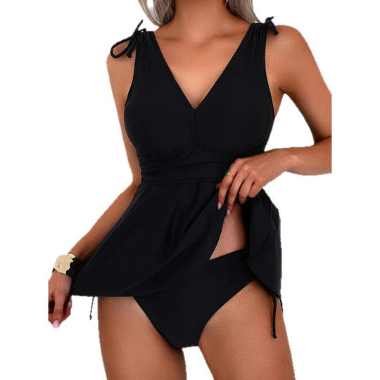 Damen Schwimmanzug mit elegantem Wickelrock EB